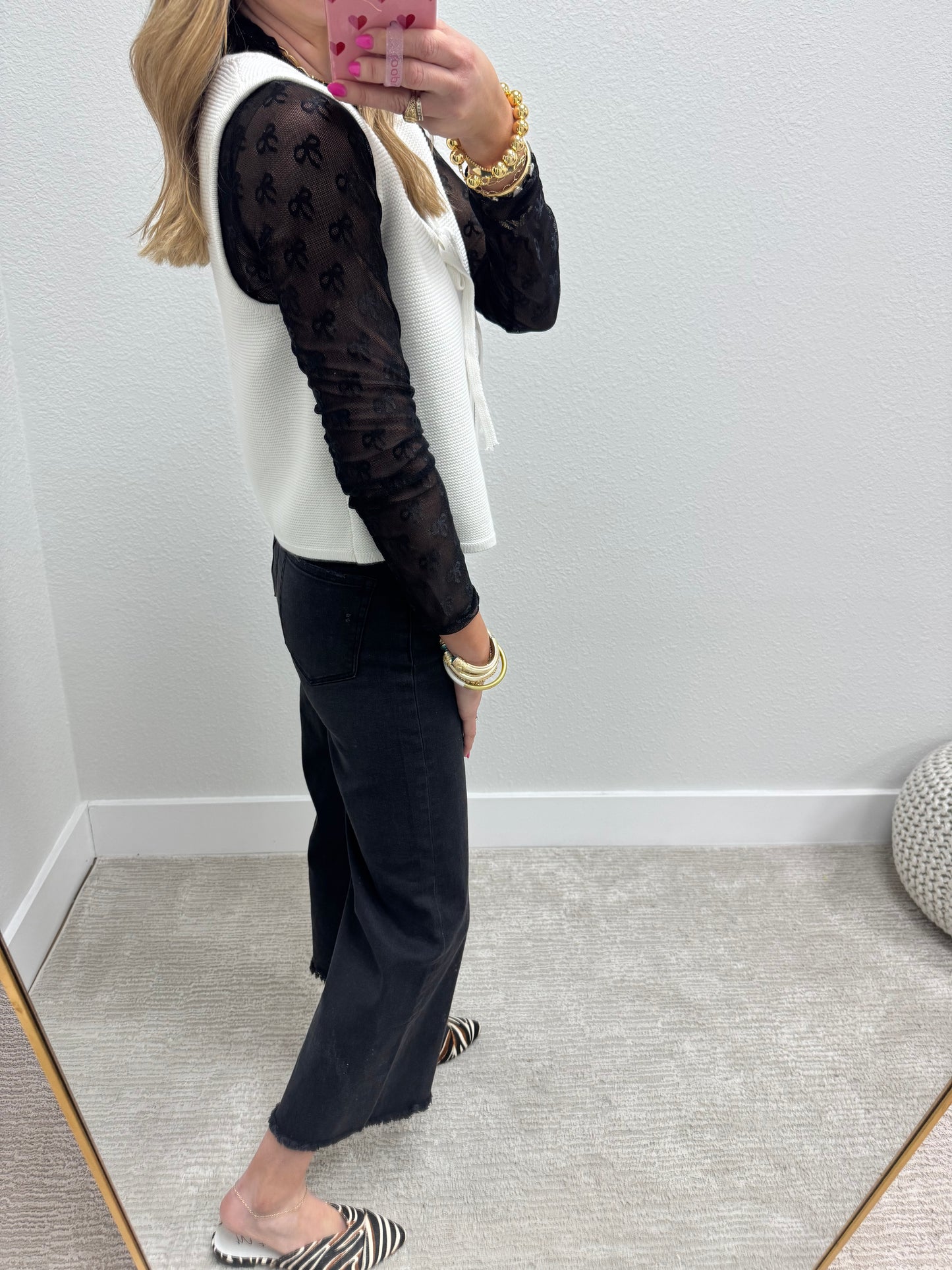 Washed Black Crop Wide Leg Jeans