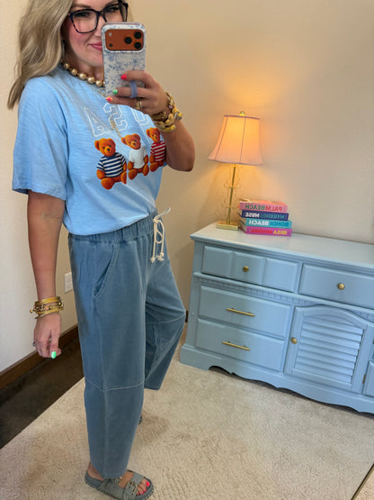 USA Teddy Bear Graphic Print Top