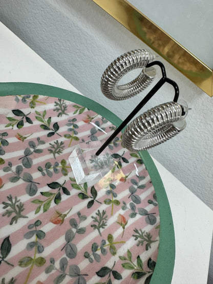 Medium Twist Texture Hoop (Silver and Gold!)