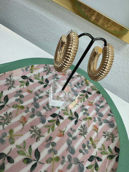 Medium Twist Texture Hoop (Silver and Gold!)