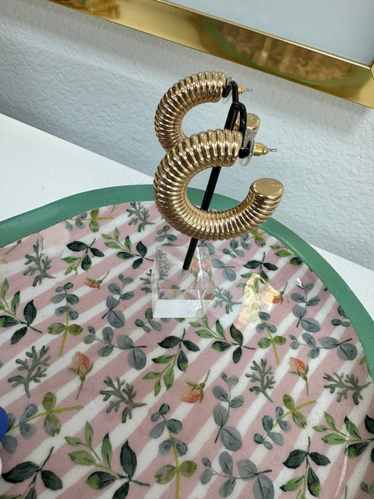 Medium Twist Texture Hoop (Silver and Gold!)