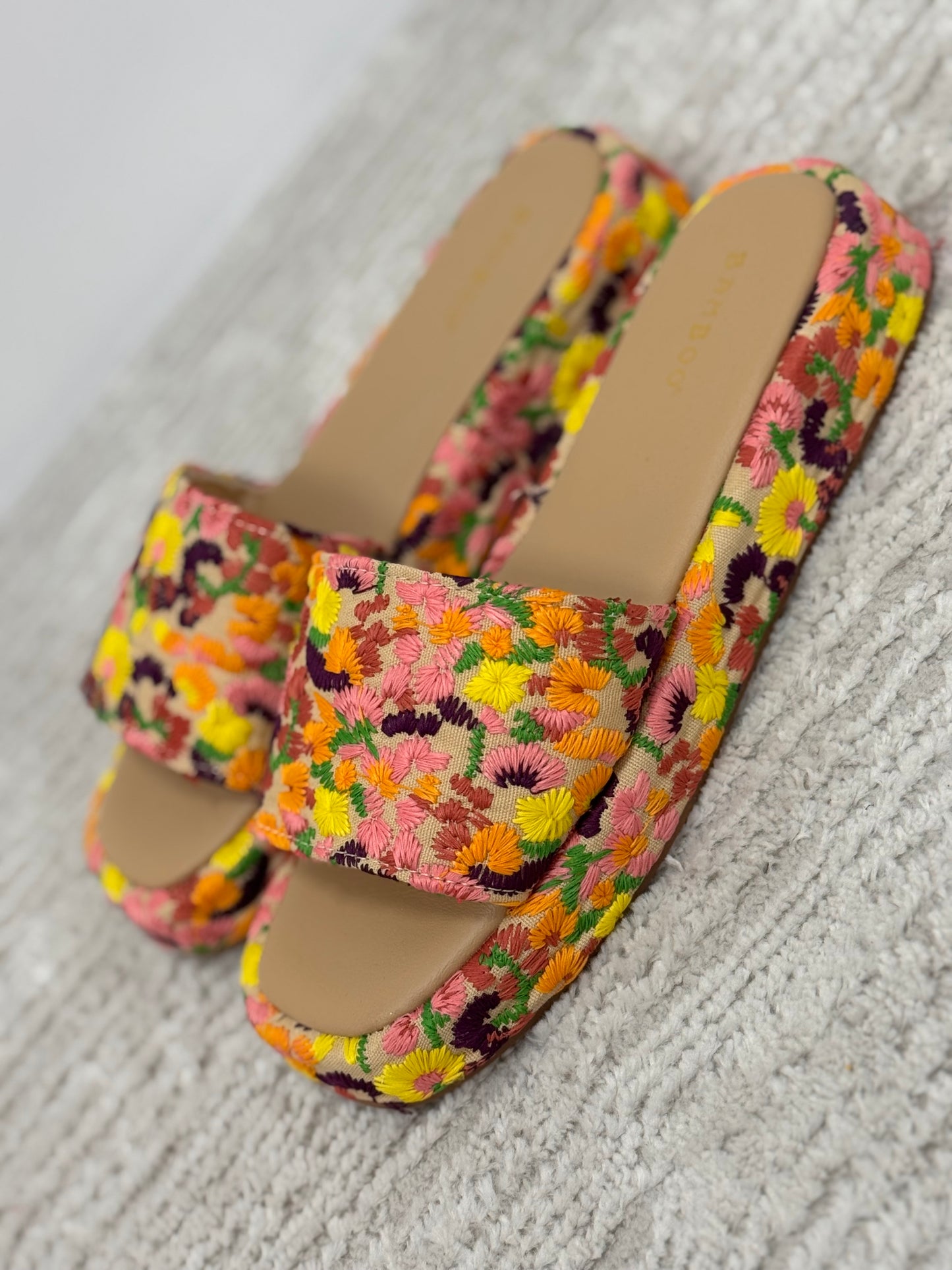 Embroidered Multi Colored Sandals