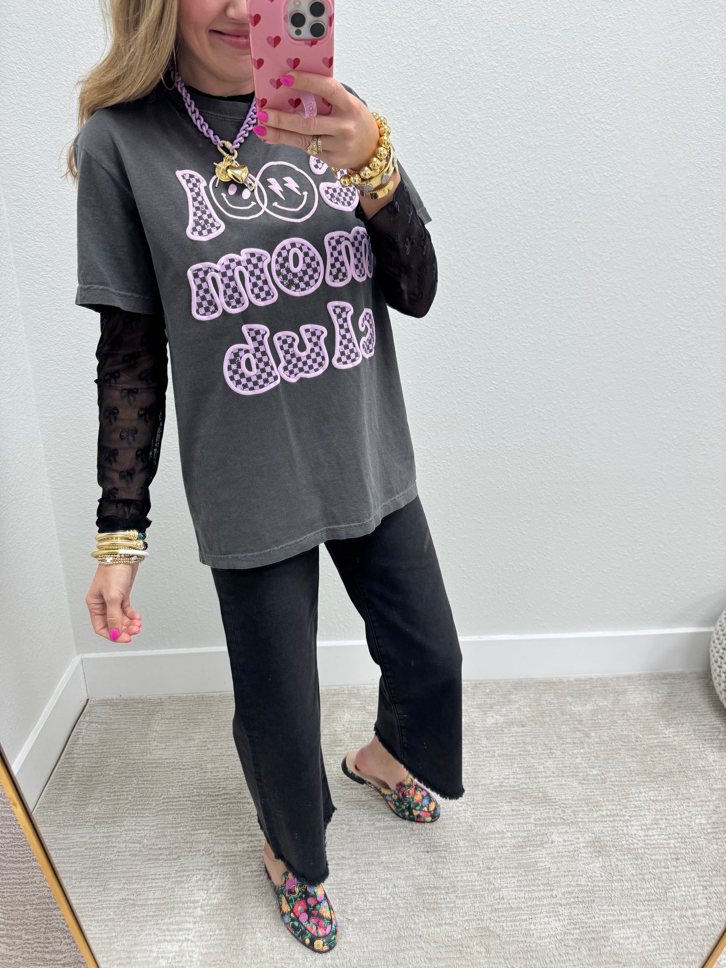 Washed Black Crop Wide Leg Jeans