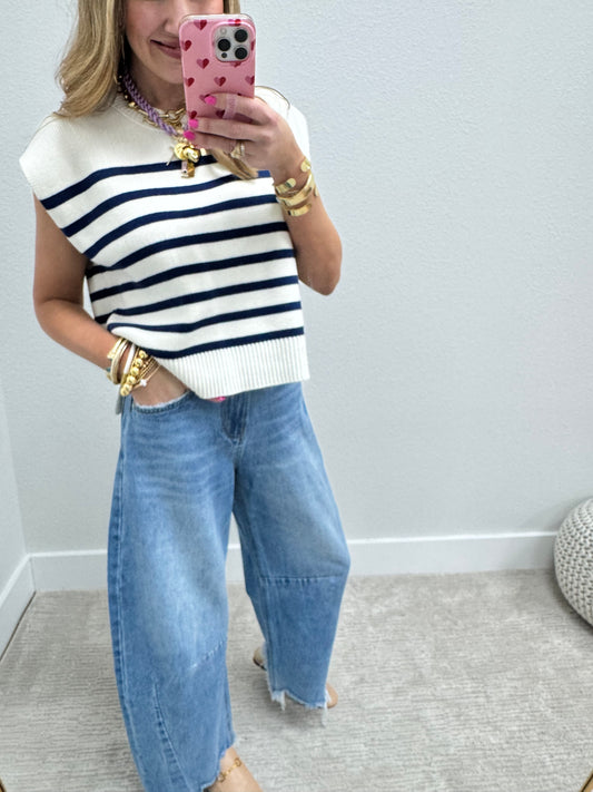 High Rise Drop Barrel Jeans
