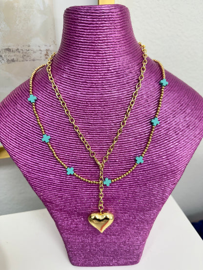 Colored Cross Bead Necklace (3 options)