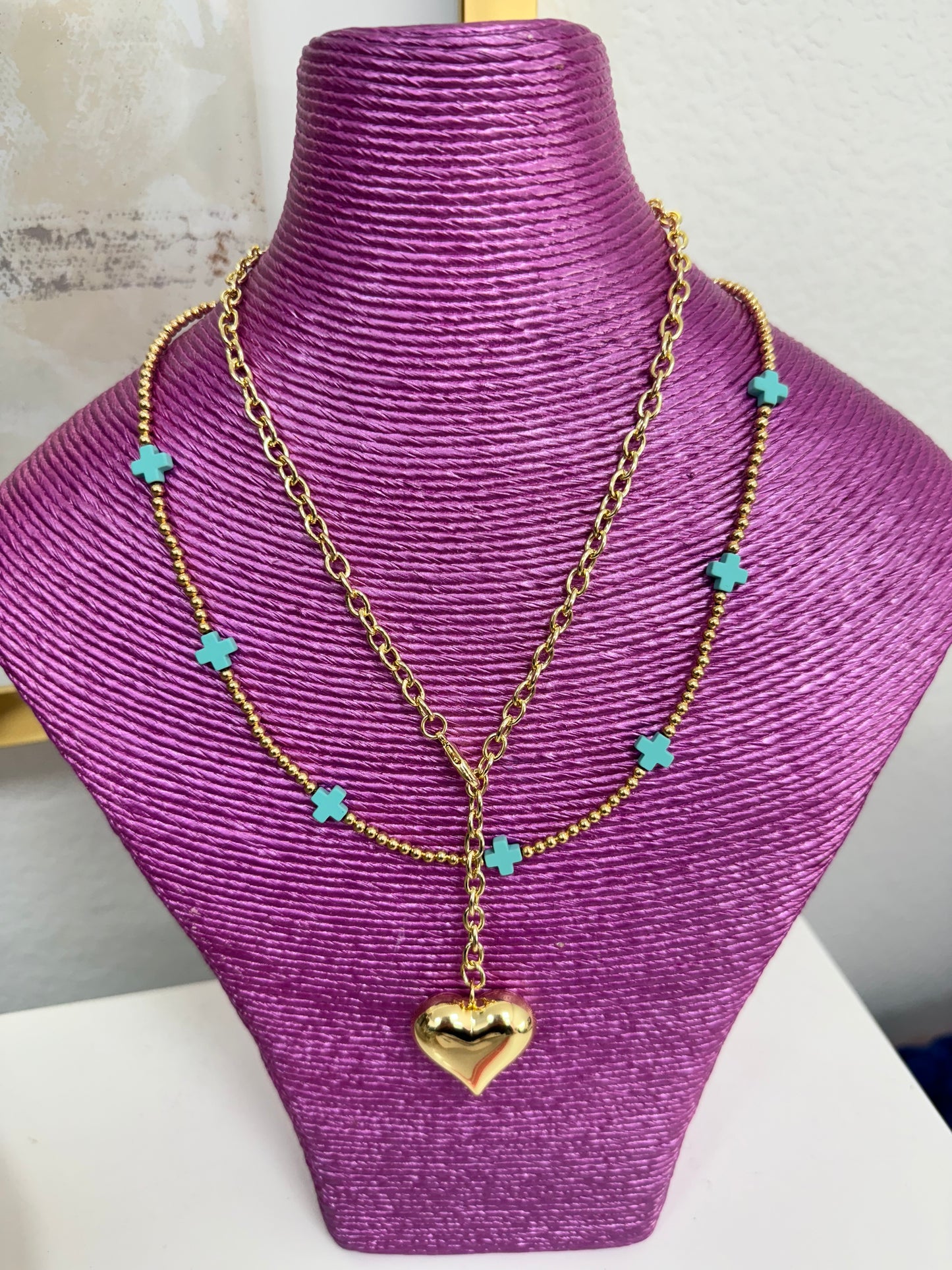 Adjustable Length Heart Necklace (2 Lengths) FS