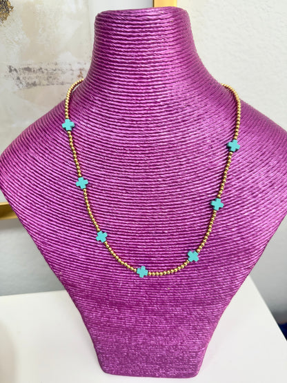 Colored Cross Bead Necklace (3 options)