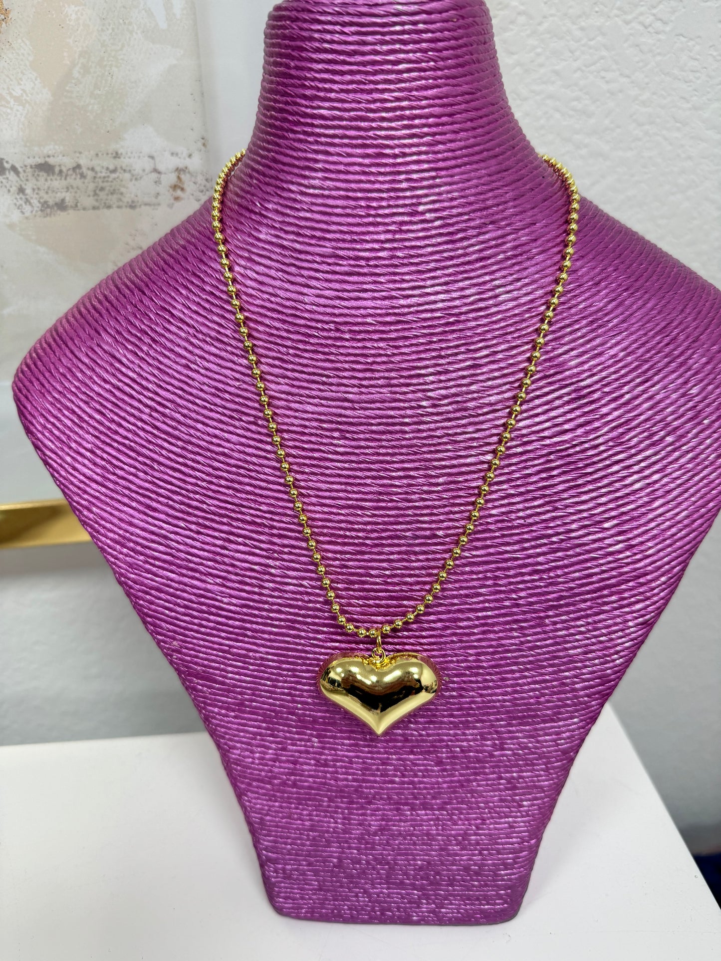 Ball Chain Heart Necklace