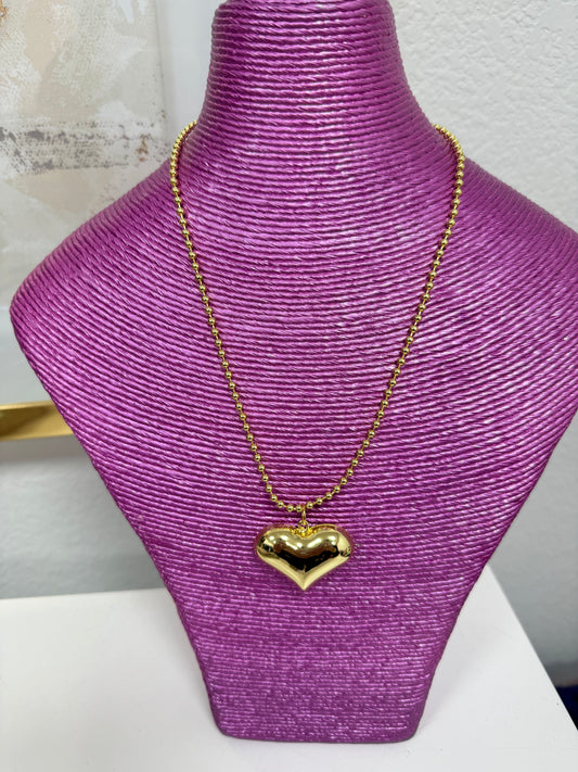 Ball Chain Heart Necklace