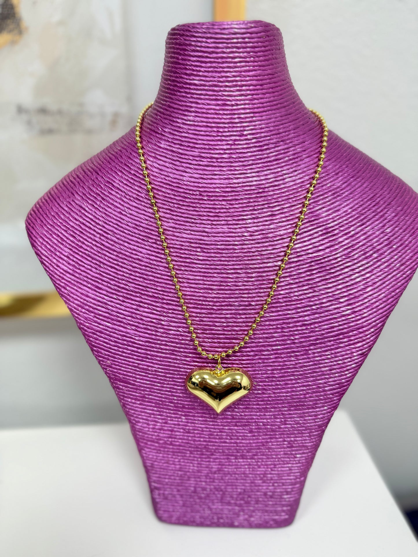 Ball Chain Heart Necklace