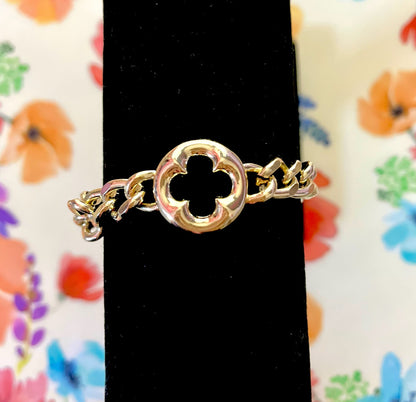 14K Dipped Magnetic Clover Bracelet FS