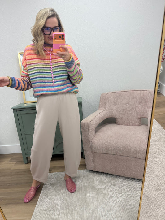 Mocha Cream Modal Scuba Flow Barrel Pants