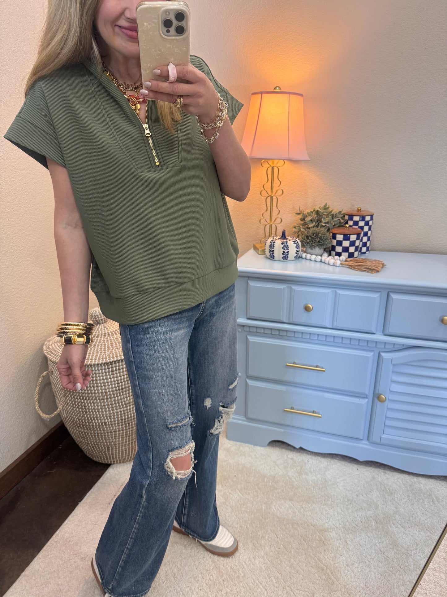Petra Distressed Knee Straight Leg Jeans