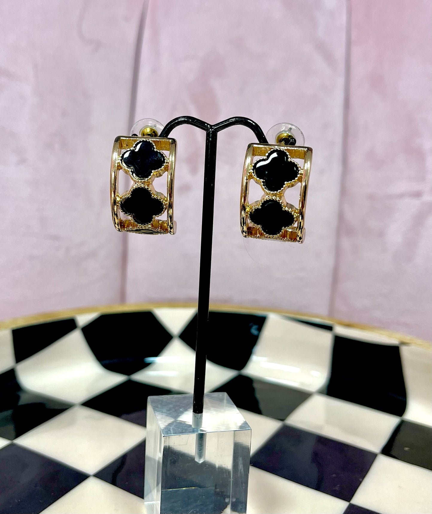 IP26 Triple Clover Stud Drop Down Earring (2 colors)