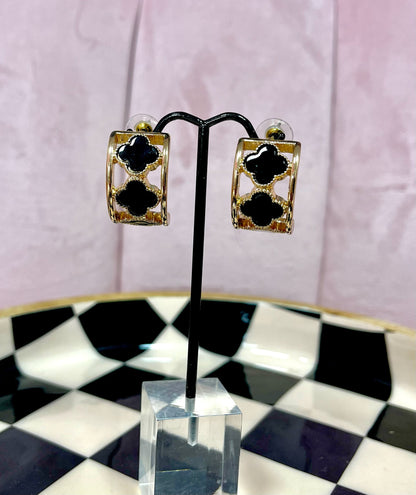 Triple Clover Stud Drop Down Earring (2 colors)