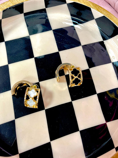 Triple Clover Stud Drop Down Earring (2 colors)