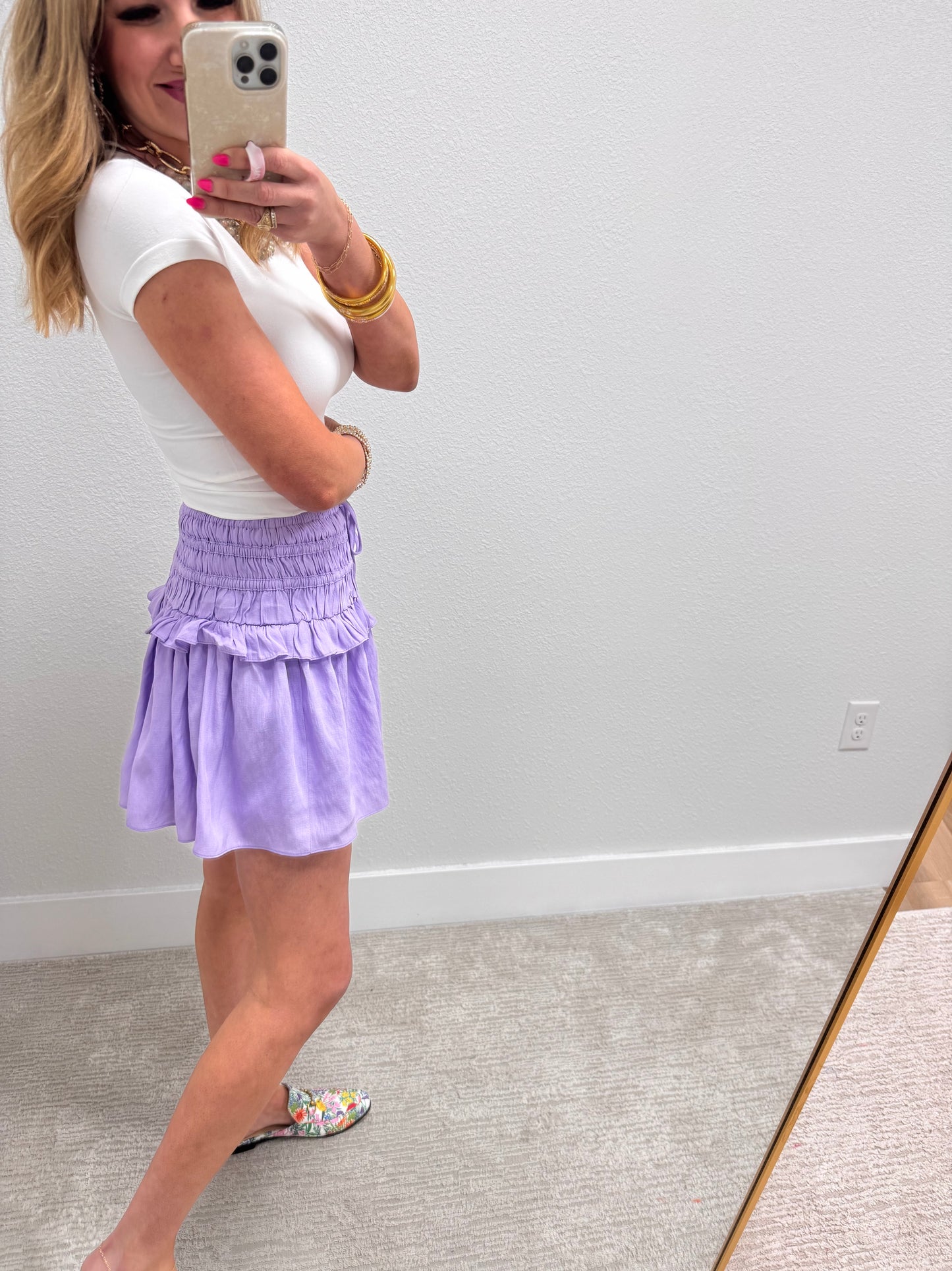 Purple Ruffle Skort