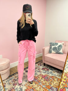 Pink Mineral Washed Pants
