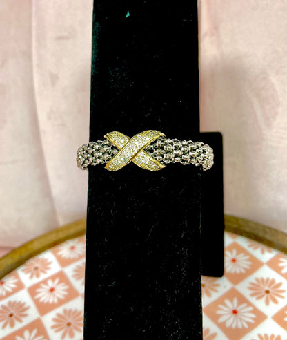 Chunky Magnetic Pave X Bracelet