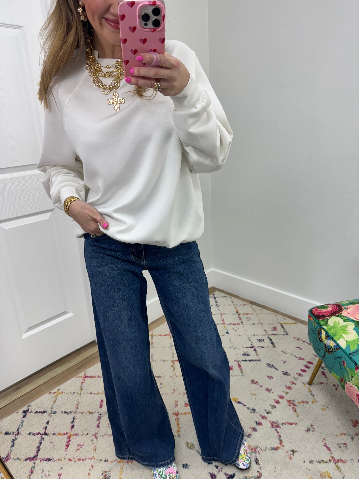 Dark Denim Wide Leg Jeans FS