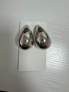 oblong large earring (silver and gold)