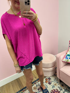 Magenta French Terry Design Top