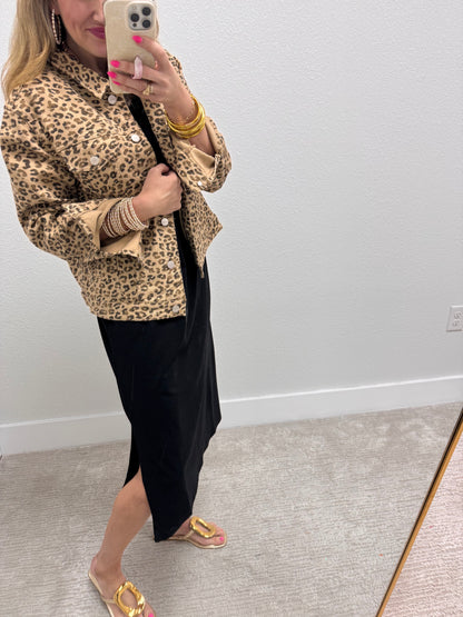 Black Midi Side Slit Dress