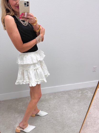 White Ruffle Skort FS