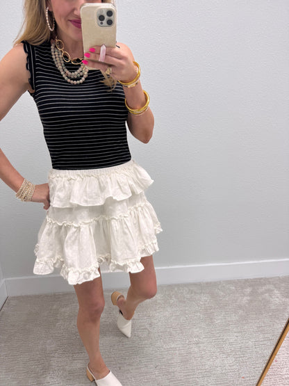 White Ruffle Skort FS