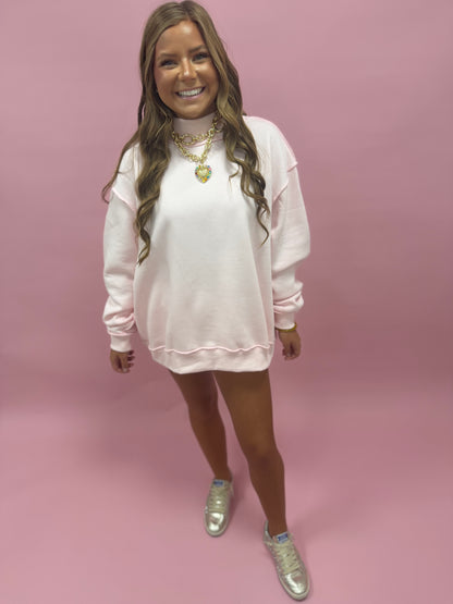 Pink Mock Neck Two Piece Short Set