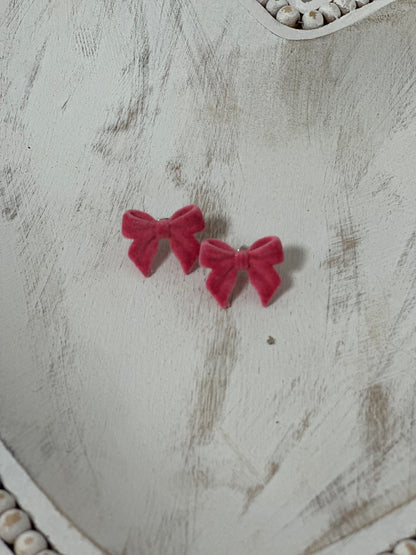 Pink Bow Stud Earrings FS