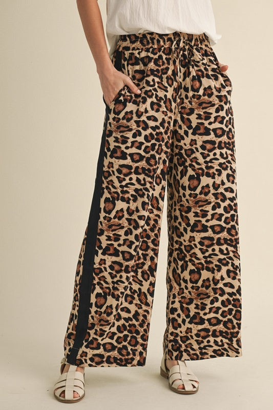 Black Stripe Leopard Pants