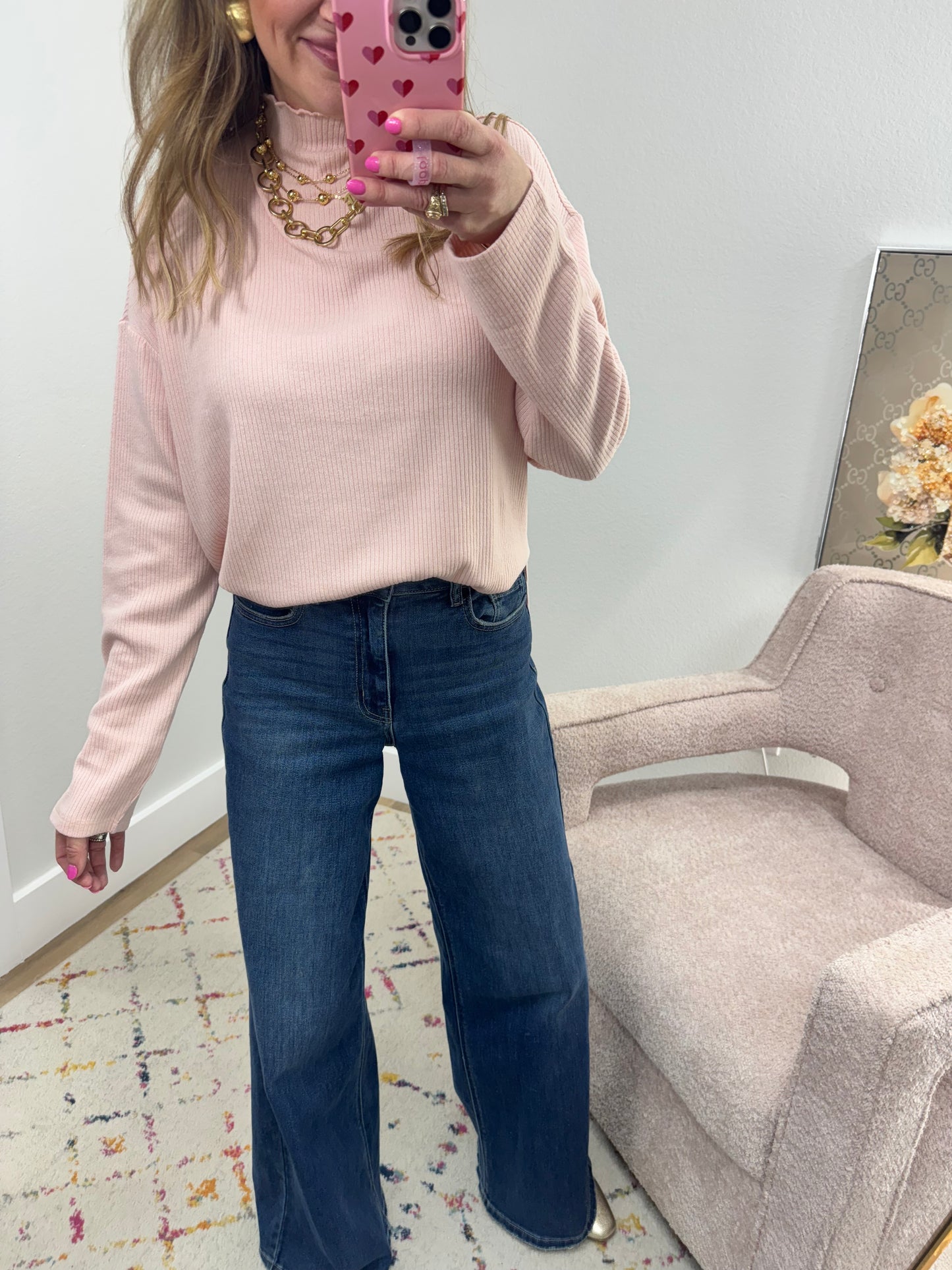 Dark Denim Wide Leg Jeans FS