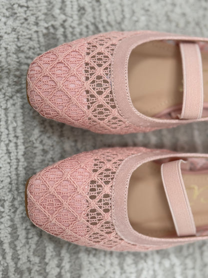 Blush Woven Mary Janes