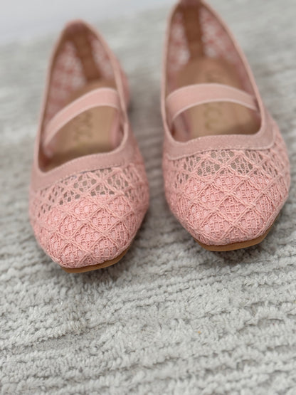 Blush Woven Mary Janes