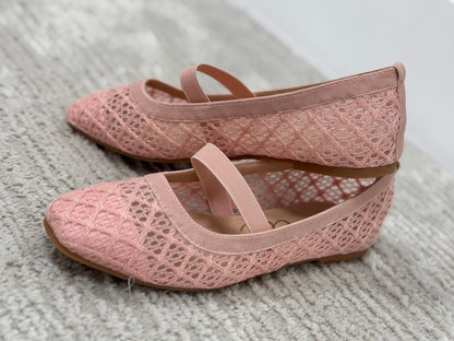 Blush Woven Mary Janes
