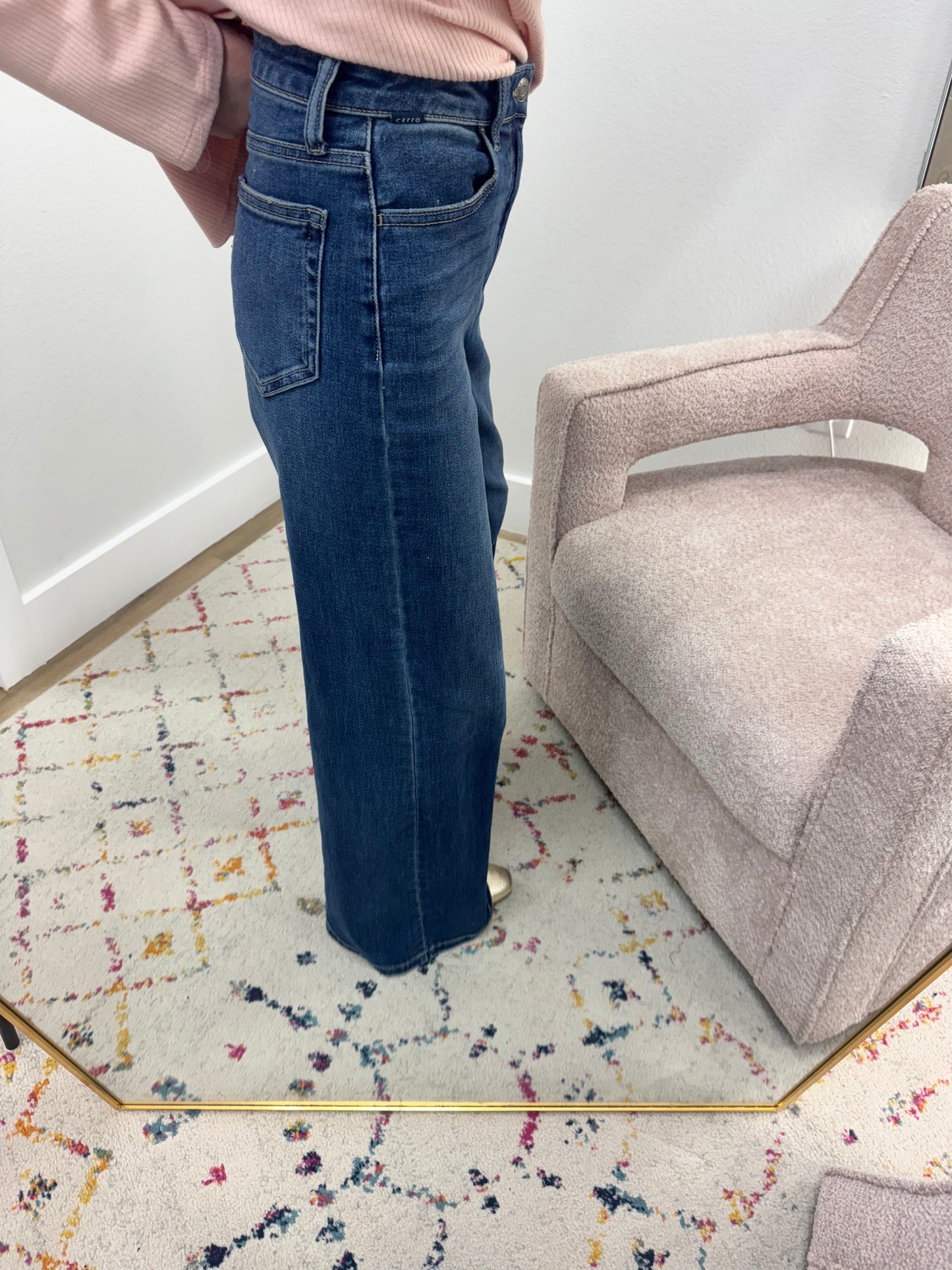Dark Denim Wide Leg Jeans FS