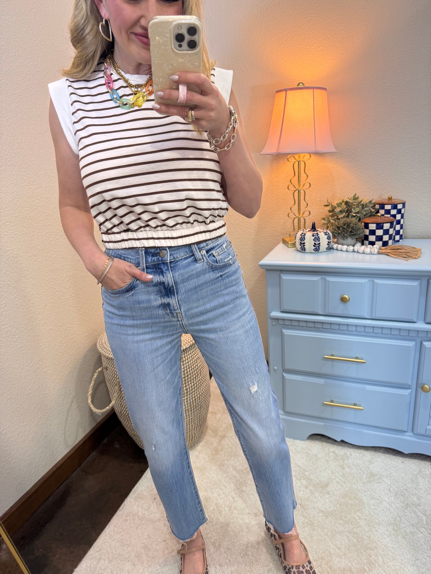 DAZE Marina Vintage Sundaze Crop High Rise Straight Jeans
