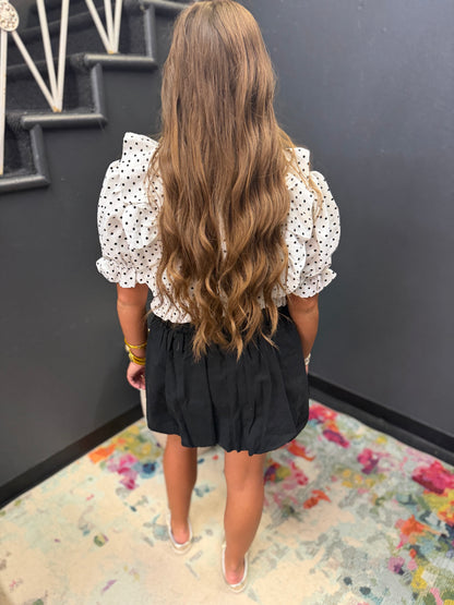 Black Denim Bubble Skirt