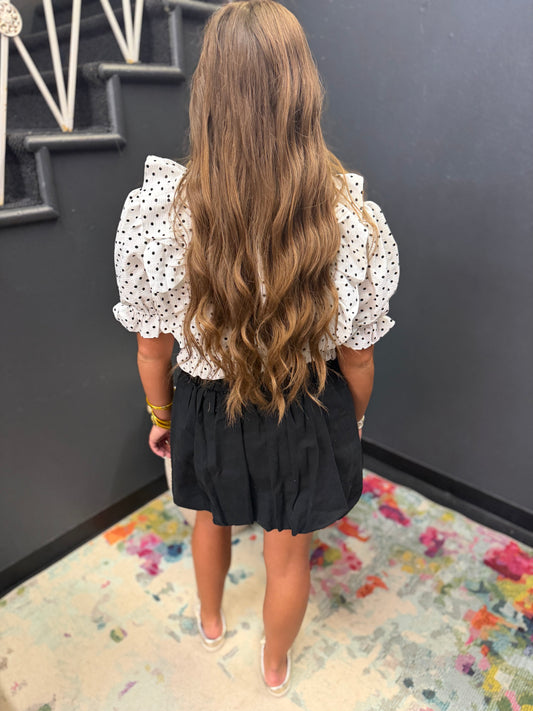Black Denim Bubble Skirt