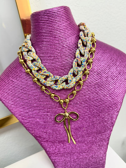 Speckled Chunky Link Necklace FS