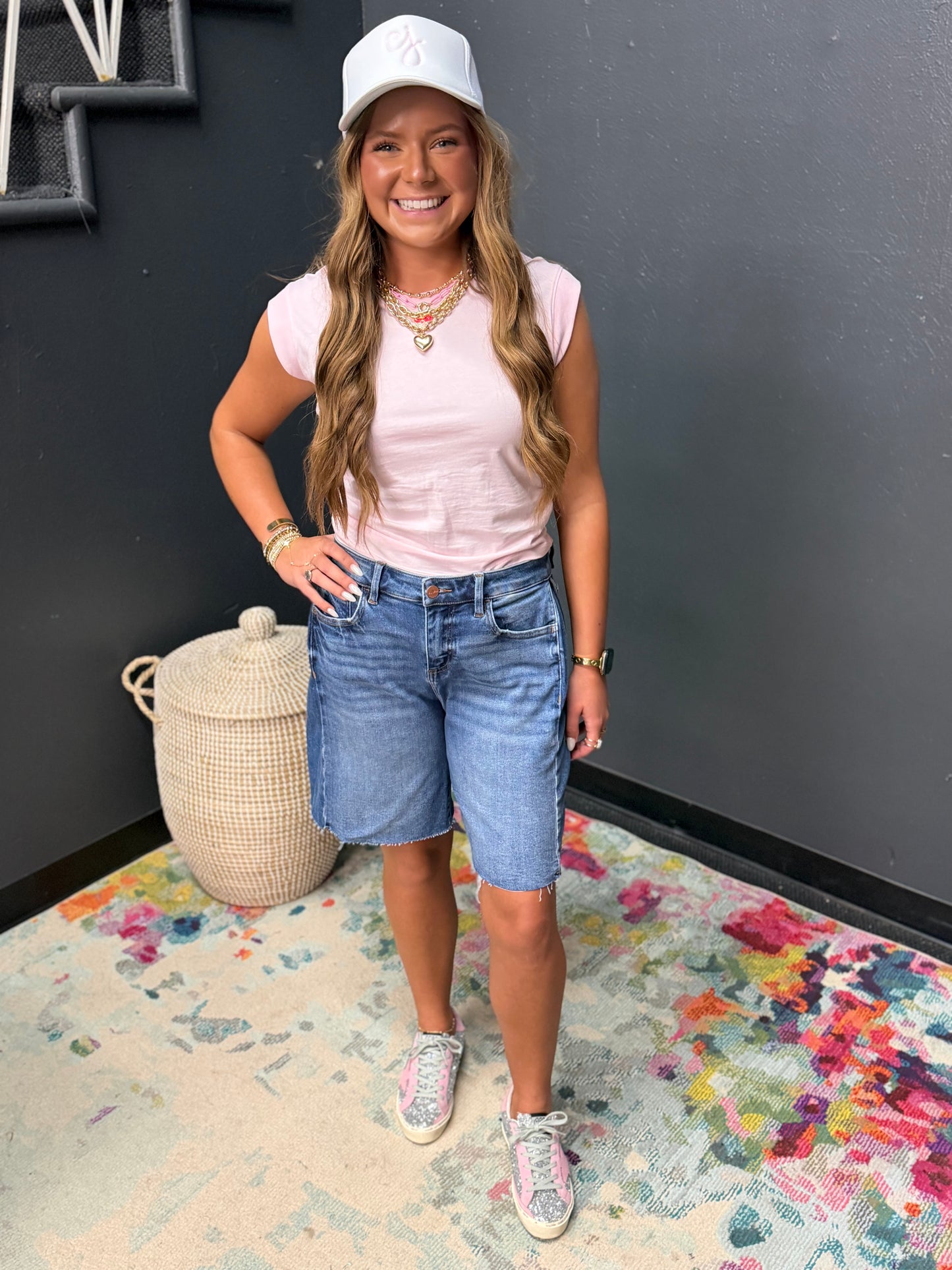 Risen Dark Slouch Shorts With Side Pleats