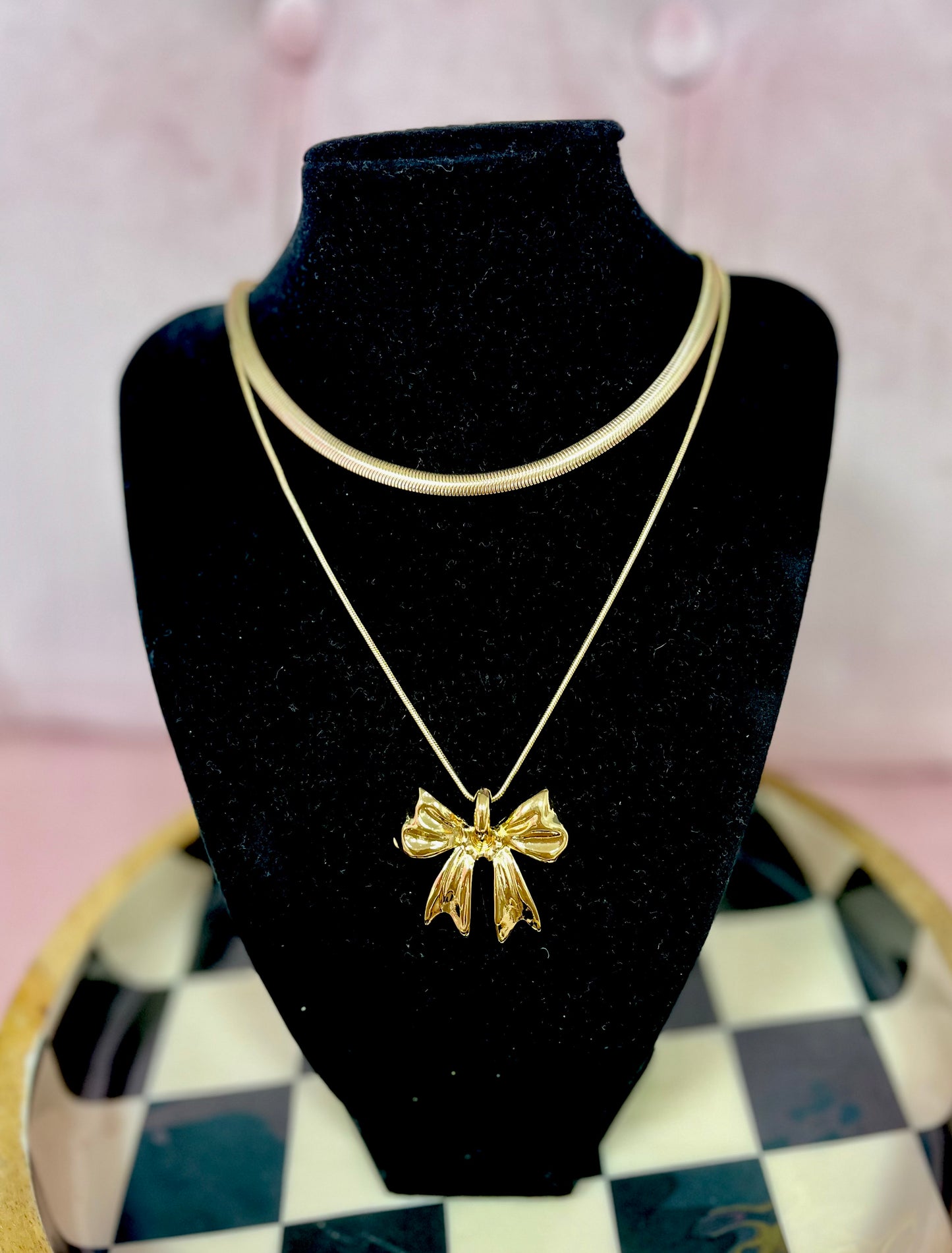 Double Strand Bow Necklace FS