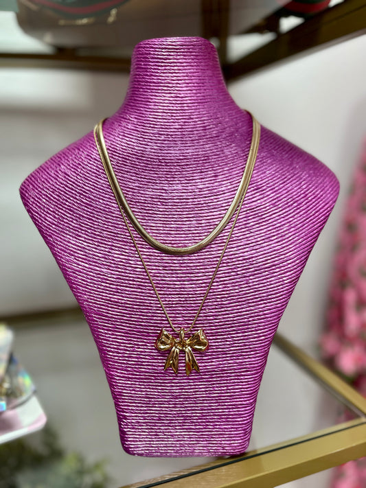 Double Strand Bow Necklace FS