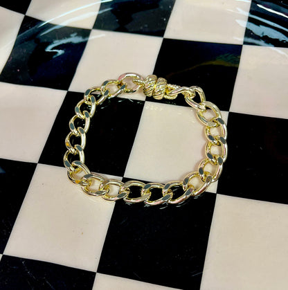 Gold Cuban Chain Magnetic Bracelet