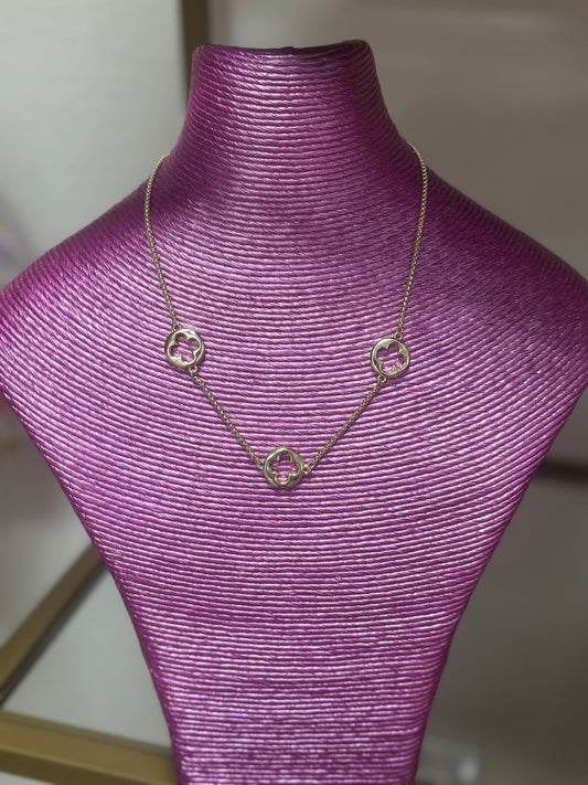 Gold 3 Clover Chain Necklace
