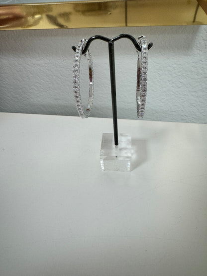 Diamond Style Hoops (Silver and Gold)