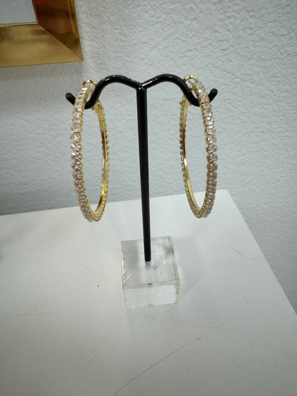 Diamond Style Hoops (Silver and Gold)