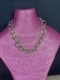 Silver Double Chain Large Link Necklace FS