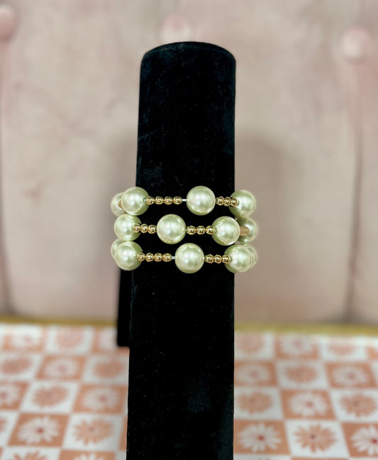 Set of 3 Bead and Pearl Bracelets